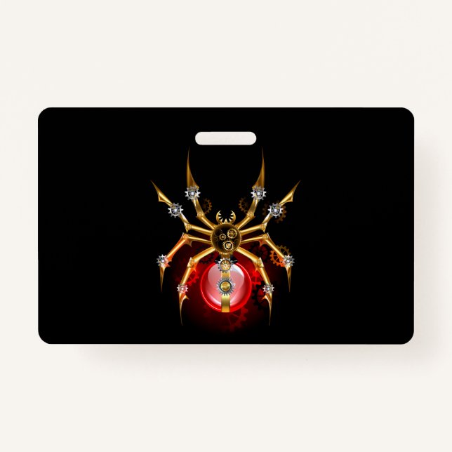 Badge Araignée en vapeur noire (Devant)
