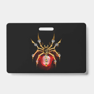 Badge Araignée steampunk sur fond noir