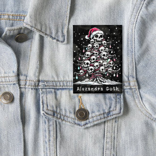 Badge Arbre de Noël Crâne Pantalon de Pyjama Squelette C