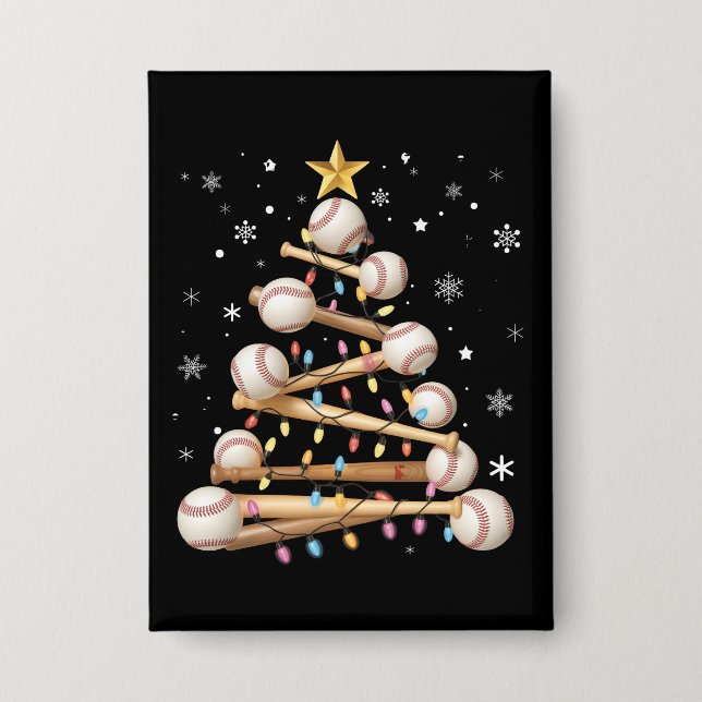Badge Arbre de Noël de baseball Lumière Noël Amateur de  (Recto)