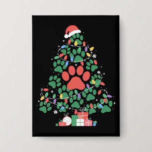 Badge Arbre de Noël Empreinte de Patte Chien Chat Maman