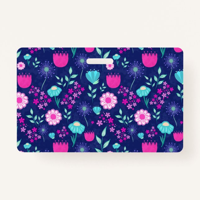 Badge Arrière - plan à motif floral mignon (Devant)