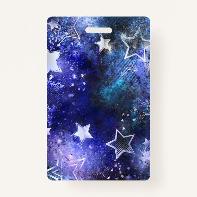 Badge Arrière - plan spatial avec étoiles (Devant)