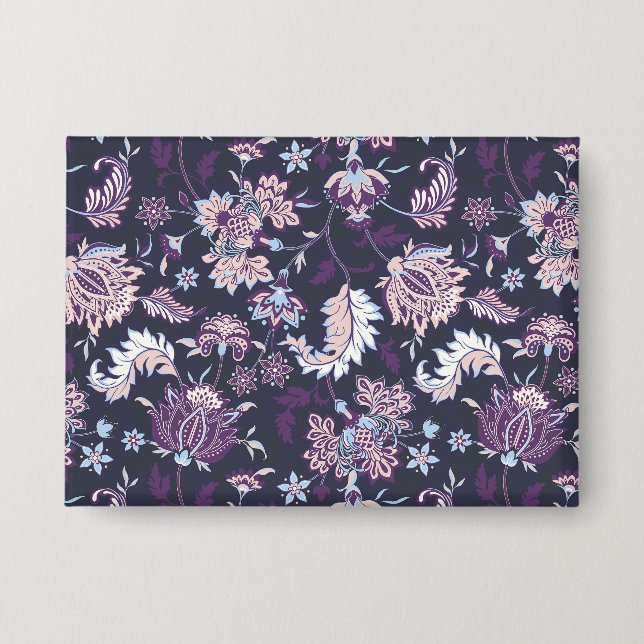 Badge Arrière - plan violet Big Floral Motif sans joint (Recto)