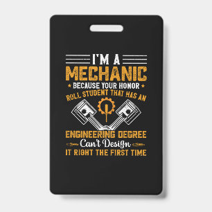 Badge Art de Mécanicien   Je Suis Un Mécanicien