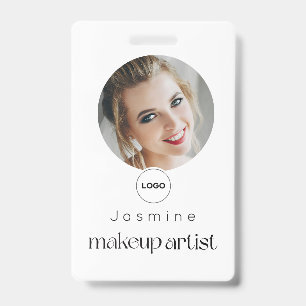 Badge Artiste de Maquillage Photo Minimal Simple Élégant