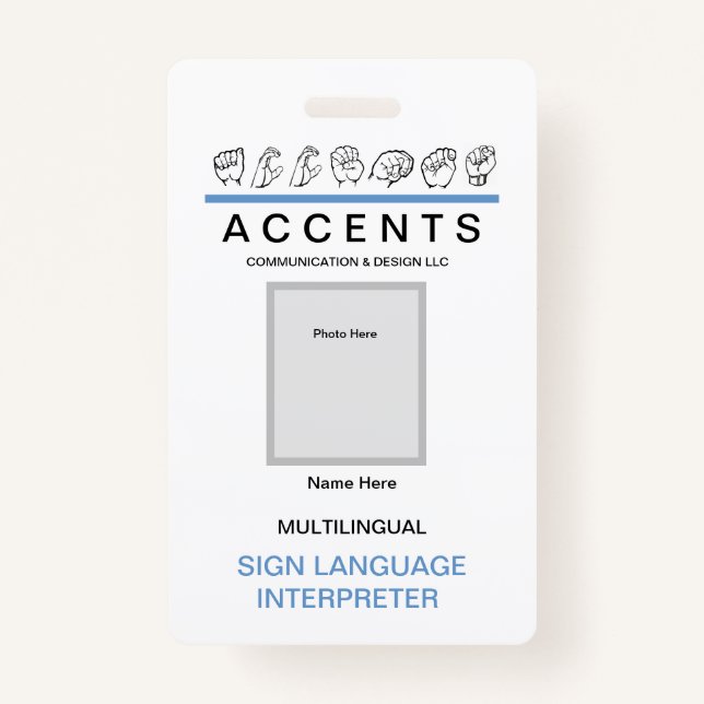 Badge ASL Balise d'identification professionnelle orthog (Devant)