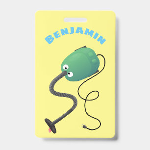 Badge Aspirateur mignon dessin animé humour