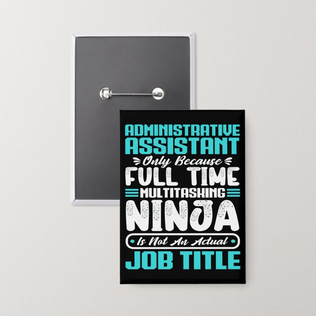 Badge Assistant administratif Titre du travail Professio (Recto/Verso)