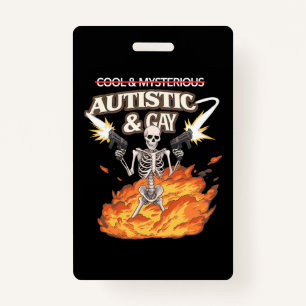 Badge Autistique et Squelette Gay Sensibilisation sur l'