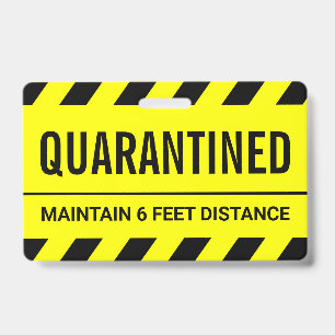 Badge Auto-isolement Coronavirus Quarantaine