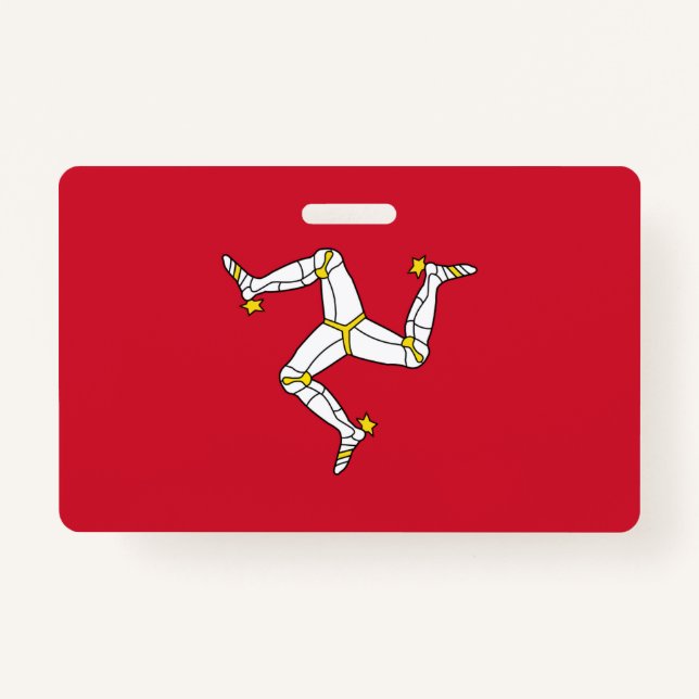 Badge avec drapeau de l'île de Man, Royaume-Uni (Devant)
