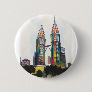 Badge Avec Tours Petronas En Malaisie
