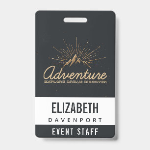 Badge Aventure Explorez Dream Découvrez la typographie