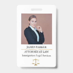 Badge Avocat Avocat Au Barreau Classe Blanc