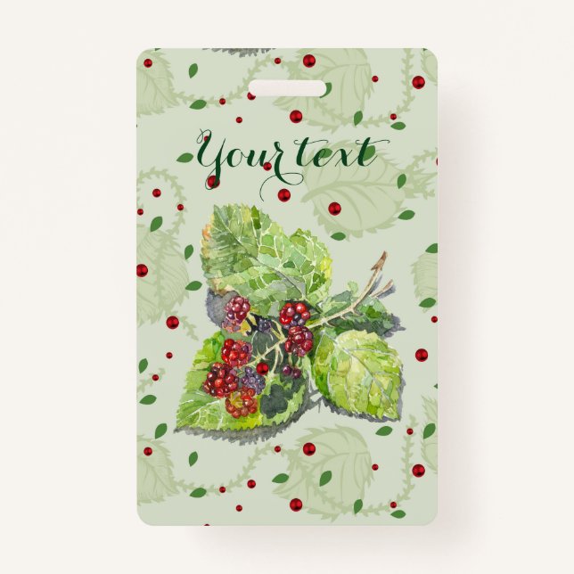 Badge Baies rouges de mûre (Devant)