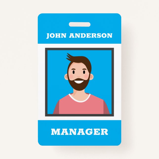 Badge Balise de nom Avatar personnalisée avec couleurs m (Devant)