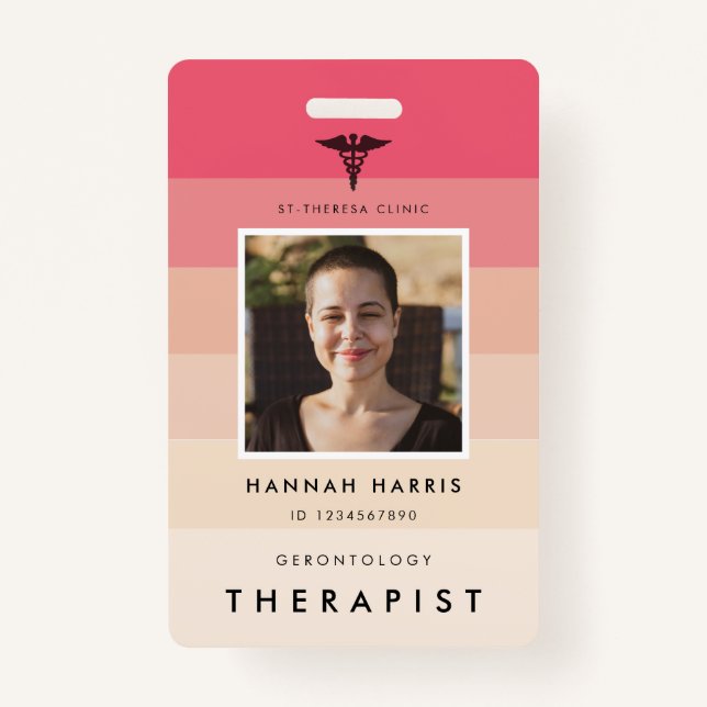 Badge Balise de nom de l'employé de l'hôpital personnali (Devant)
