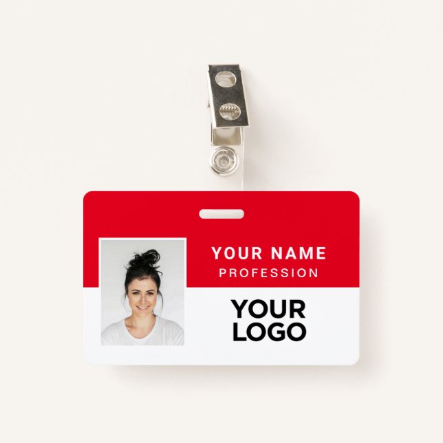 Badge Balise de nom photo de l'employé de l'entreprise r (Devant avec clip)