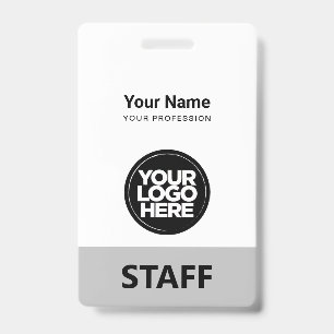 Badge Balise de personnel du logo commercial gris minima