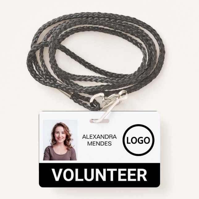 Badge Balise volontaire personnalisée Lanyard Event Team (Devant avec lanière)
