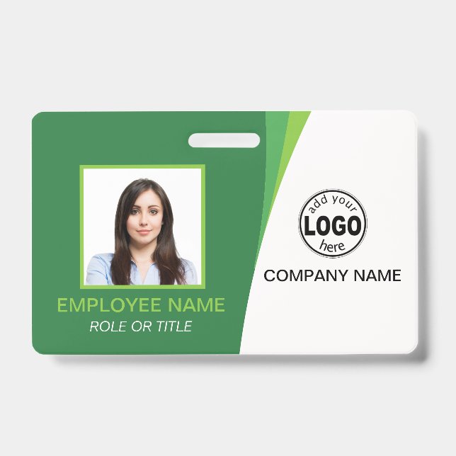 Badge Balises de nom de photo de l'employé de l'entrepri (Avant)