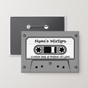 Badge Bande audio grise cassette