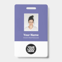 Bande de code-barres de photo d'employé violet Nom