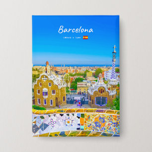 Badge Barcelone, Espagne - Parc Guell Mosaïque Gaudi