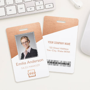 Badge Barre de logo d'entreprise Code-barres Photo d'emp