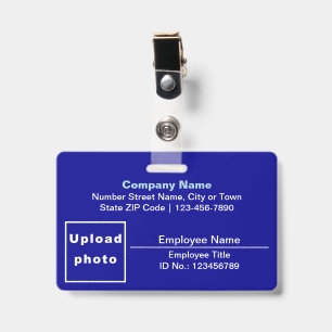 Badge Basé sur le texte avec photo de l'employé Rectangl