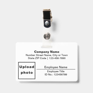 Badge Basé sur le texte avec photo d'employé Rectangle B