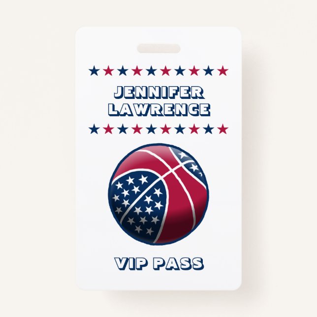 Badge Basket-ball de fête du 4 juillet (Devant)