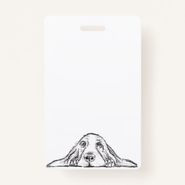 Badge basset blanc (Devant)