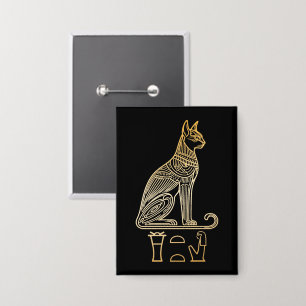 Badge Bastet, déesse égyptienne des chats. Nom dans les
