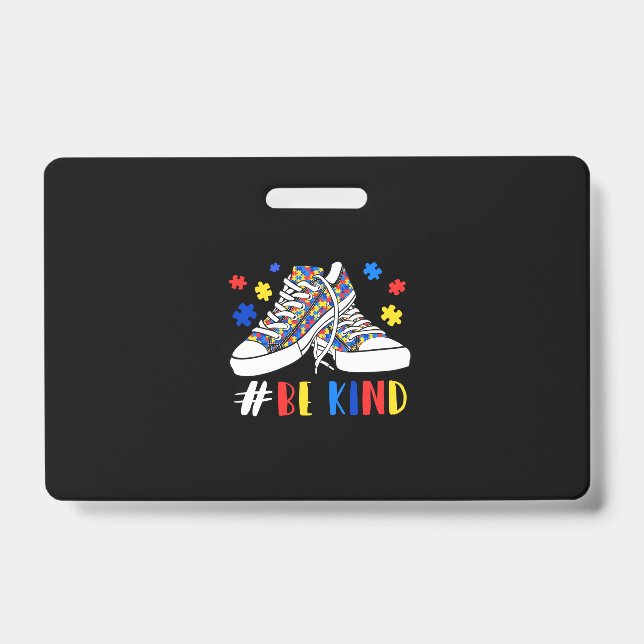 Badge Be Kind Autism Awareness Puzzle Shoes Autism (Avant)