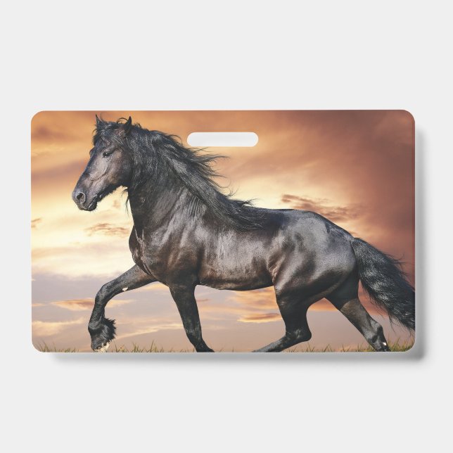 Badge Beau Cheval Noir (Face)
