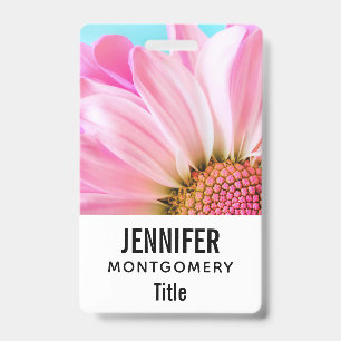 Badge Belle Fleur rose Gros plan Photo
