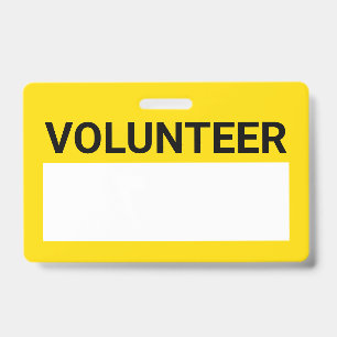 Badge Bénévole avec fond jaune
