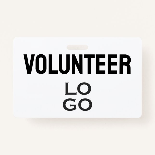 Badge Bénévole avec ID de logo personnalisé (Devant)