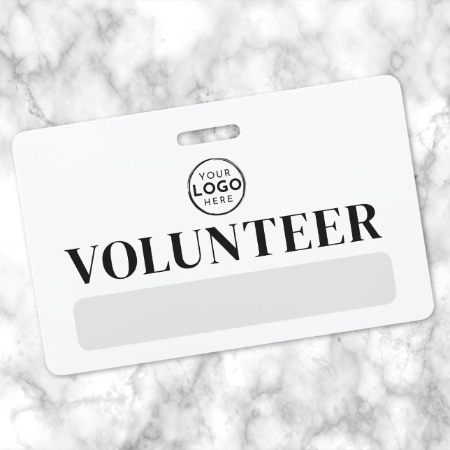 Badge Bénévole Logo (Black White Logo Volunteer Badge)