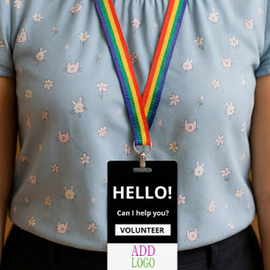 Badge Bénévole personnalisé - Passe photo - Nom ID