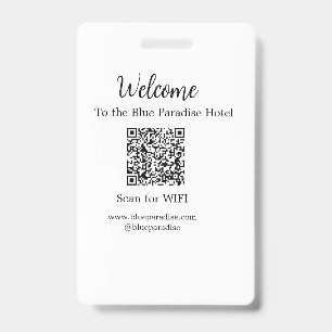 Badge Bienvenue au restaurant de l'hôtel villa scan QR W