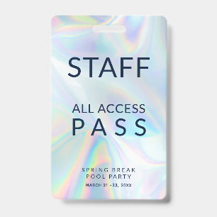 Badge Billet tout accès pour l'événement du personnel de