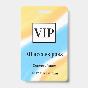 Badge billet vip accès illimité nom du concert occasion