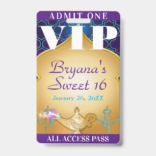 Badge Billet VIP Arabian Nights Soirée Marocaine Douze A