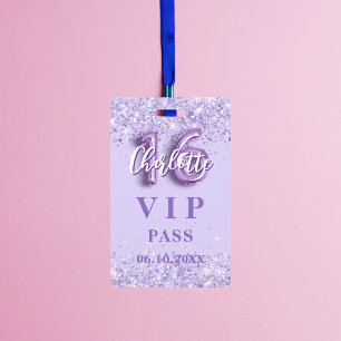 Badge Billet vip Sweet 16 violet lavande