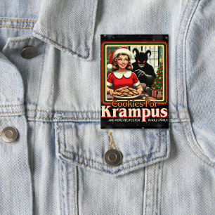 Badge Biscuit pour Krampus Joyeux Noël Krampus Horreur