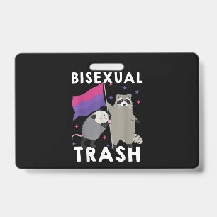 Badge Bisexual Trash Gay pride Rainbow LGBT Raccoon