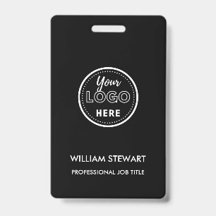 Badge Black Business Logo Entreprise Employé Personnel m